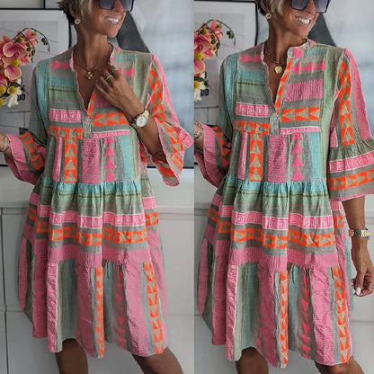 Women's Elegant Vacation Outfit Floral Dress | Belluvyn