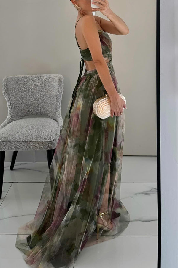 Women's Floral Print Maxi Party Dress | Belluvyn