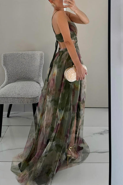 Women's Floral Print Maxi Party Dress | Belluvyn