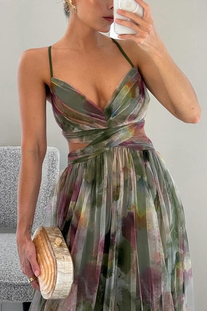 Women's Floral Print Maxi Party Dress | Belluvyn