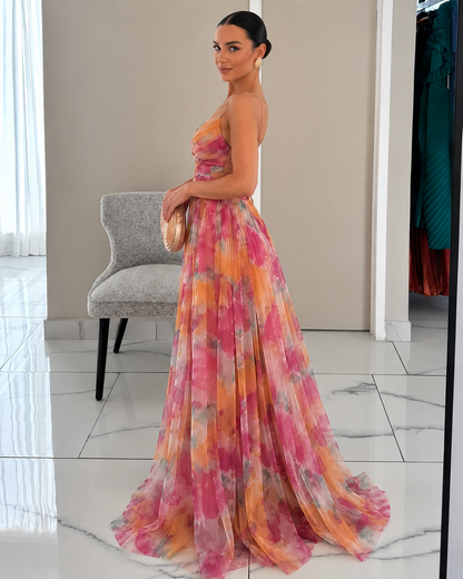 Women's Floral Print Maxi Party Dress | Belluvyn
