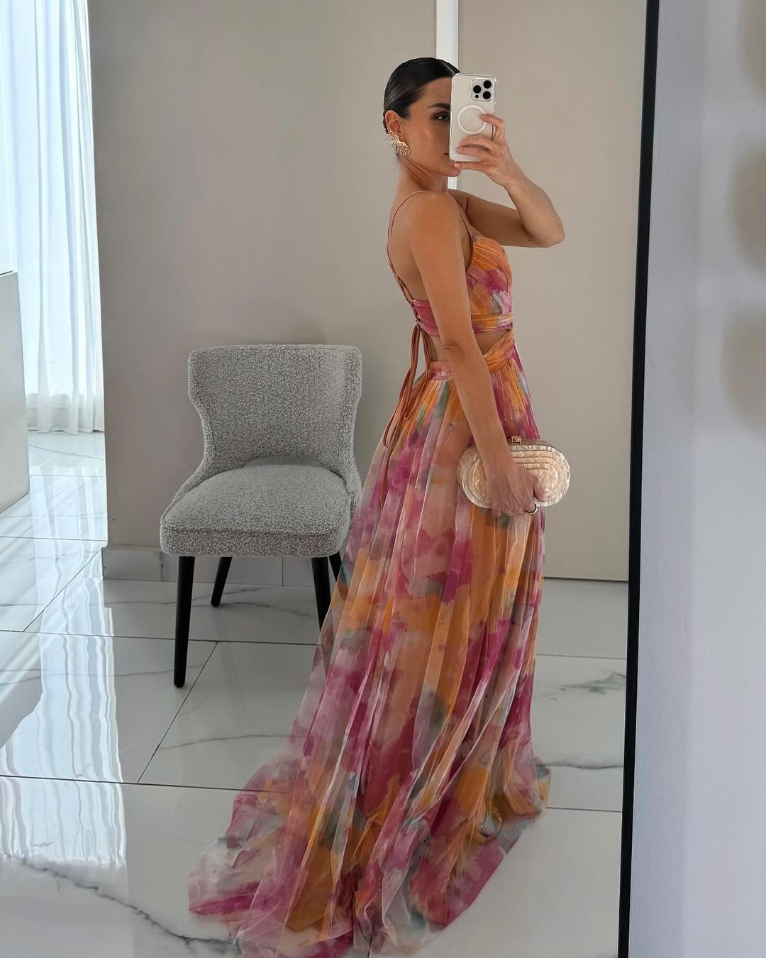 Women's Floral Print Maxi Party Dress | Belluvyn