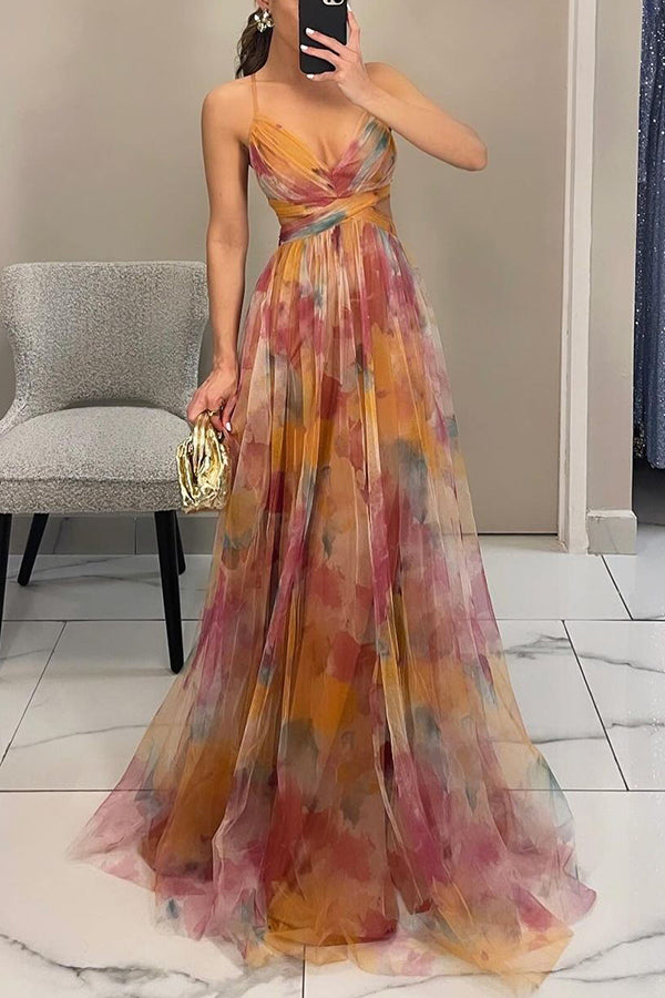 Women's Floral Print Maxi Party Dress | Belluvyn