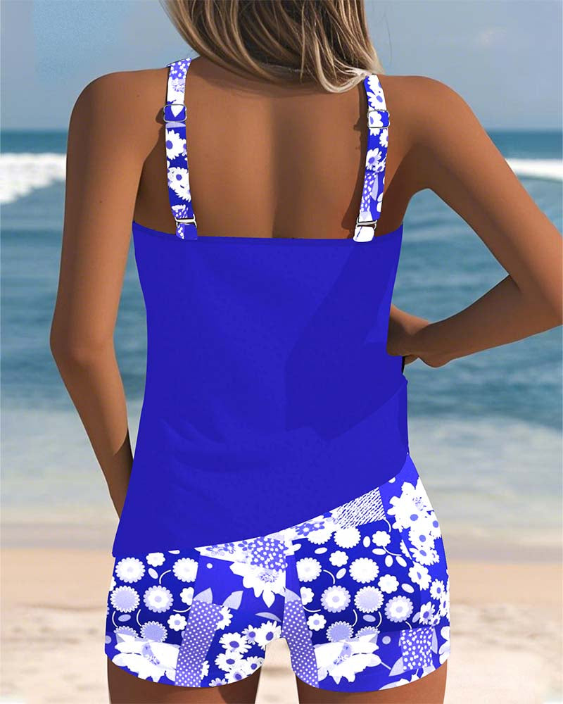 Women's Floral Two-Piece Swimsuit Comfortable Beach Style | Belluvyn