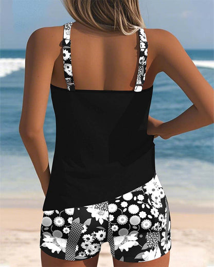 Women's Floral Two-Piece Swimsuit Comfortable Beach Style | Belluvyn