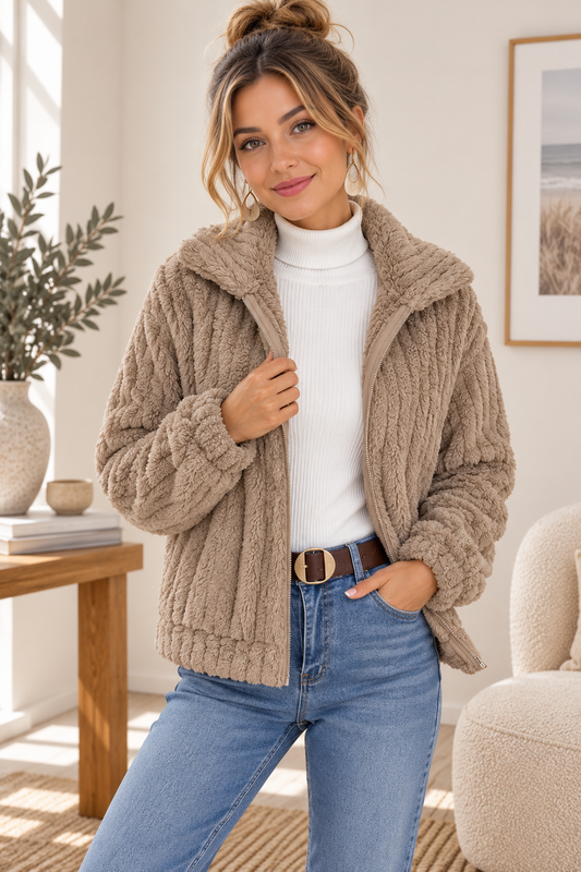 Women's Fluffy Knit Cardigan | Belluvyn