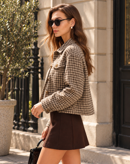 Women's Geometric Button Jacket | Belluvyn