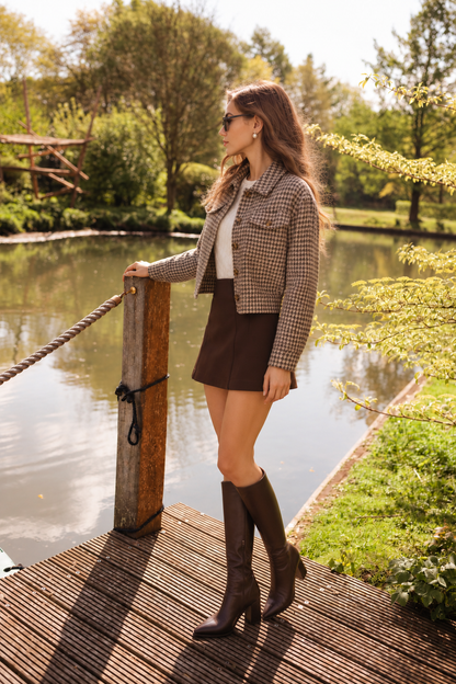 Women's Geometric Button Jacket | Belluvyn