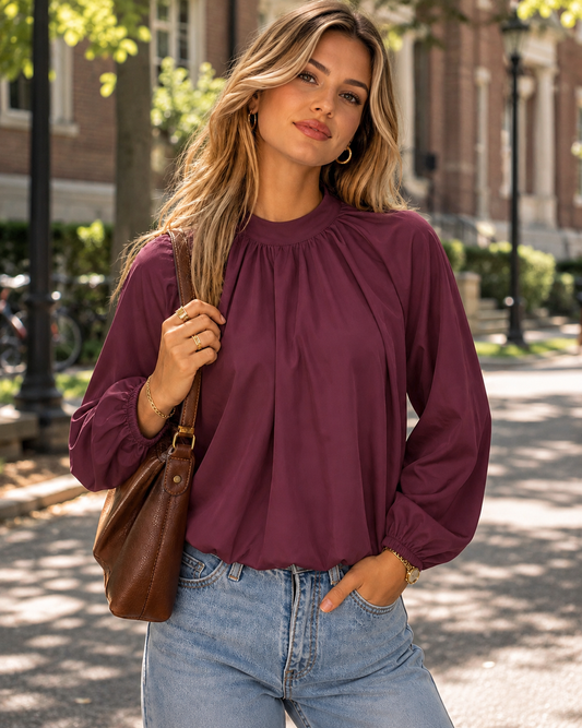 Women's Turtleneck Raglan Sleeve Tee | Belluvyn