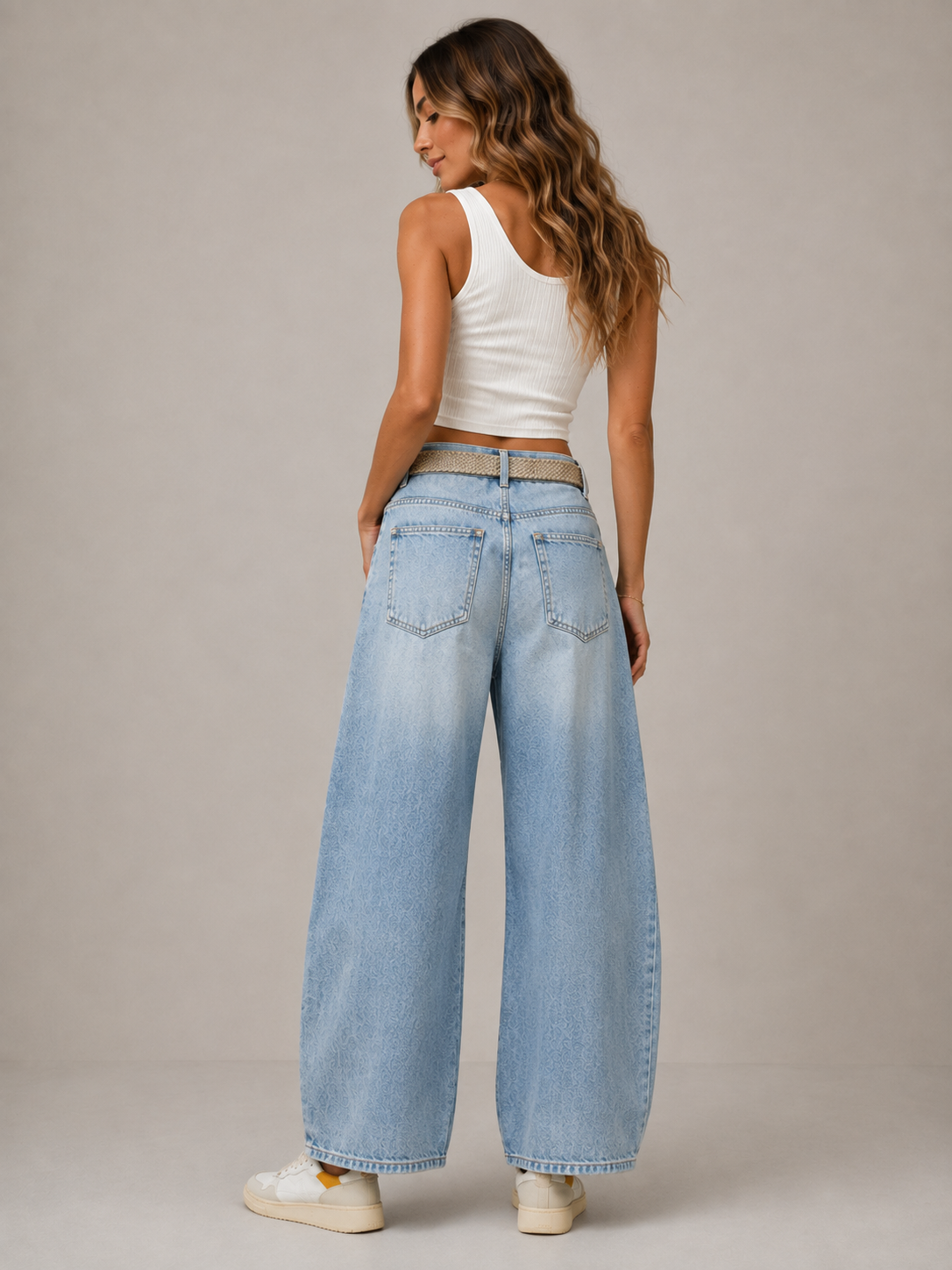 Women's High Waist Barrel Jeans | Belluvyn