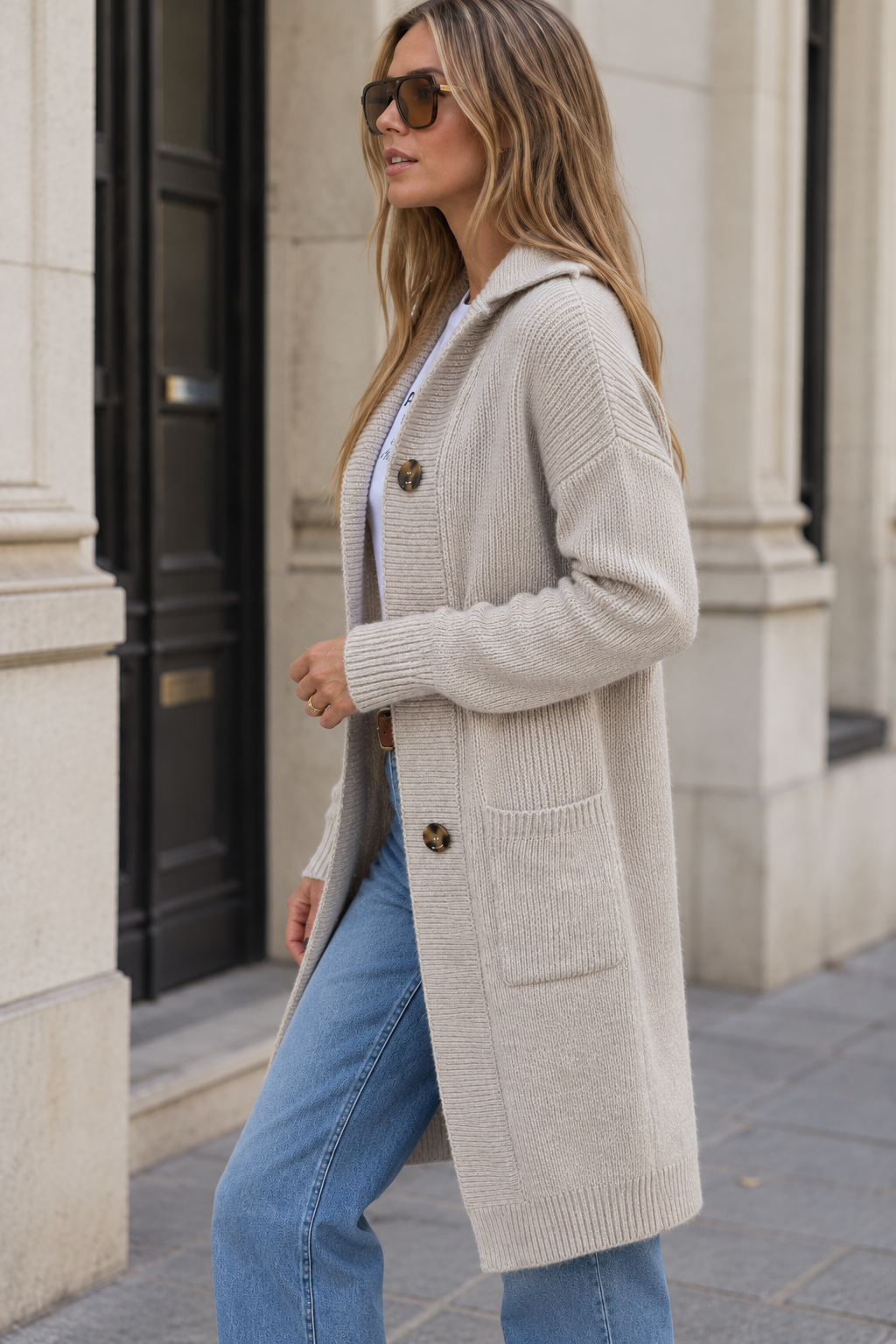 Women's Longline Hooded Cardigan | Belluvyn