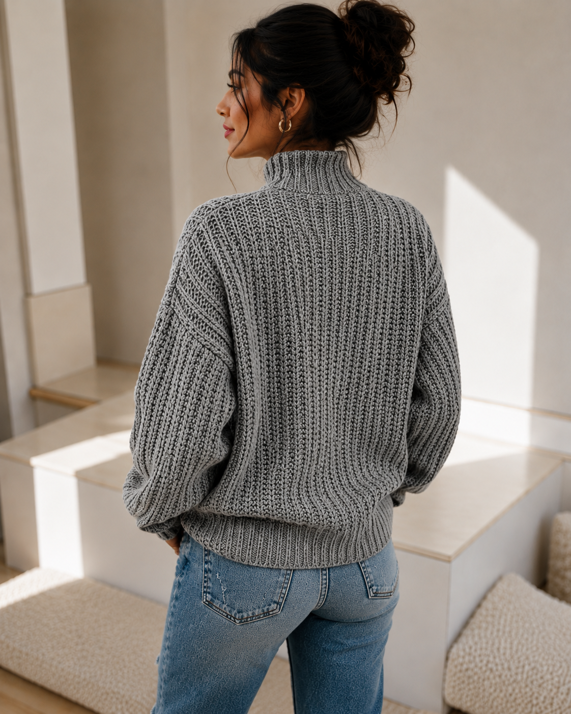 Women's Modern High-Neck Sweater | Belluvyn