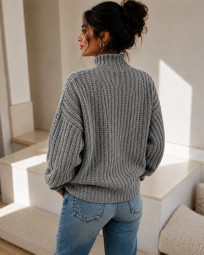 Women's Modern High-Neck Sweater | Belluvyn