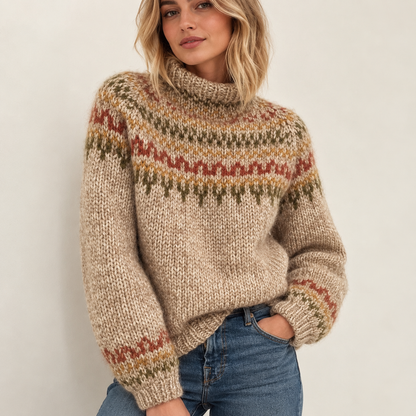 Women's Nordic Print Sweater | Belluvyn