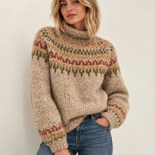 Women's Nordic Print Sweater | Belluvyn