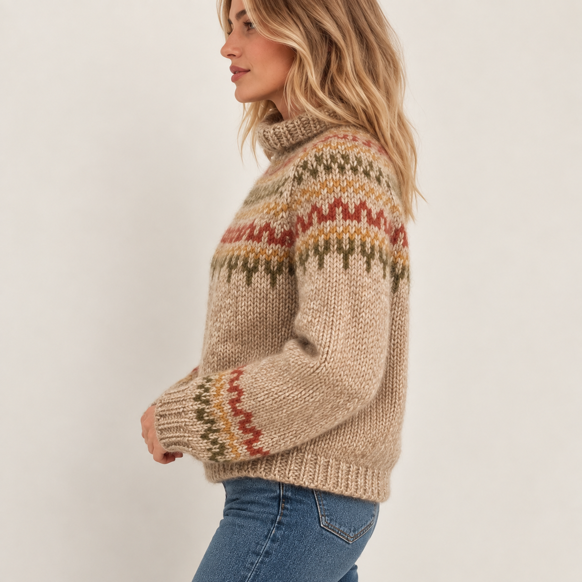 Women's Nordic Print Sweater | Belluvyn