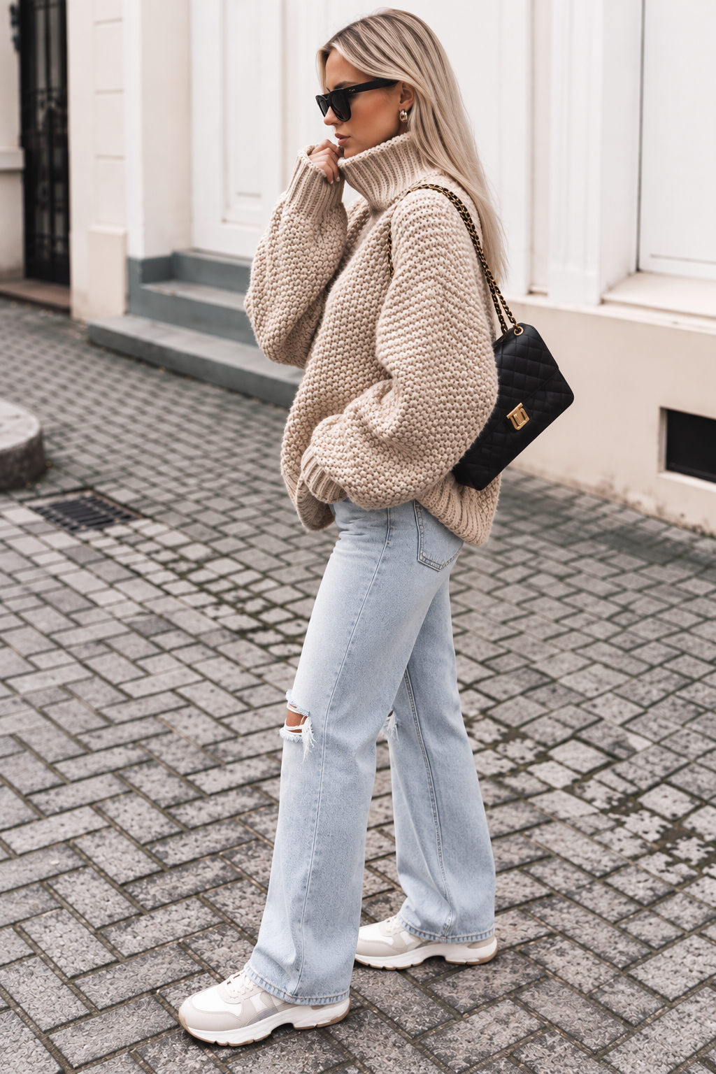Women’s Oversized Chunky Turtleneck Sweater | Belluvyn