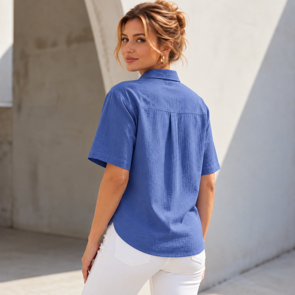 Women's Relaxed Fit Button-Up Shirt | Belluvyn