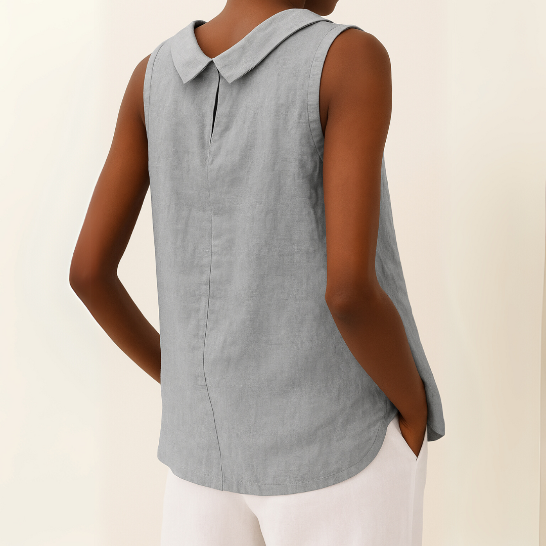 Women's Sleeveless Roll Collar Top | Belluvyn