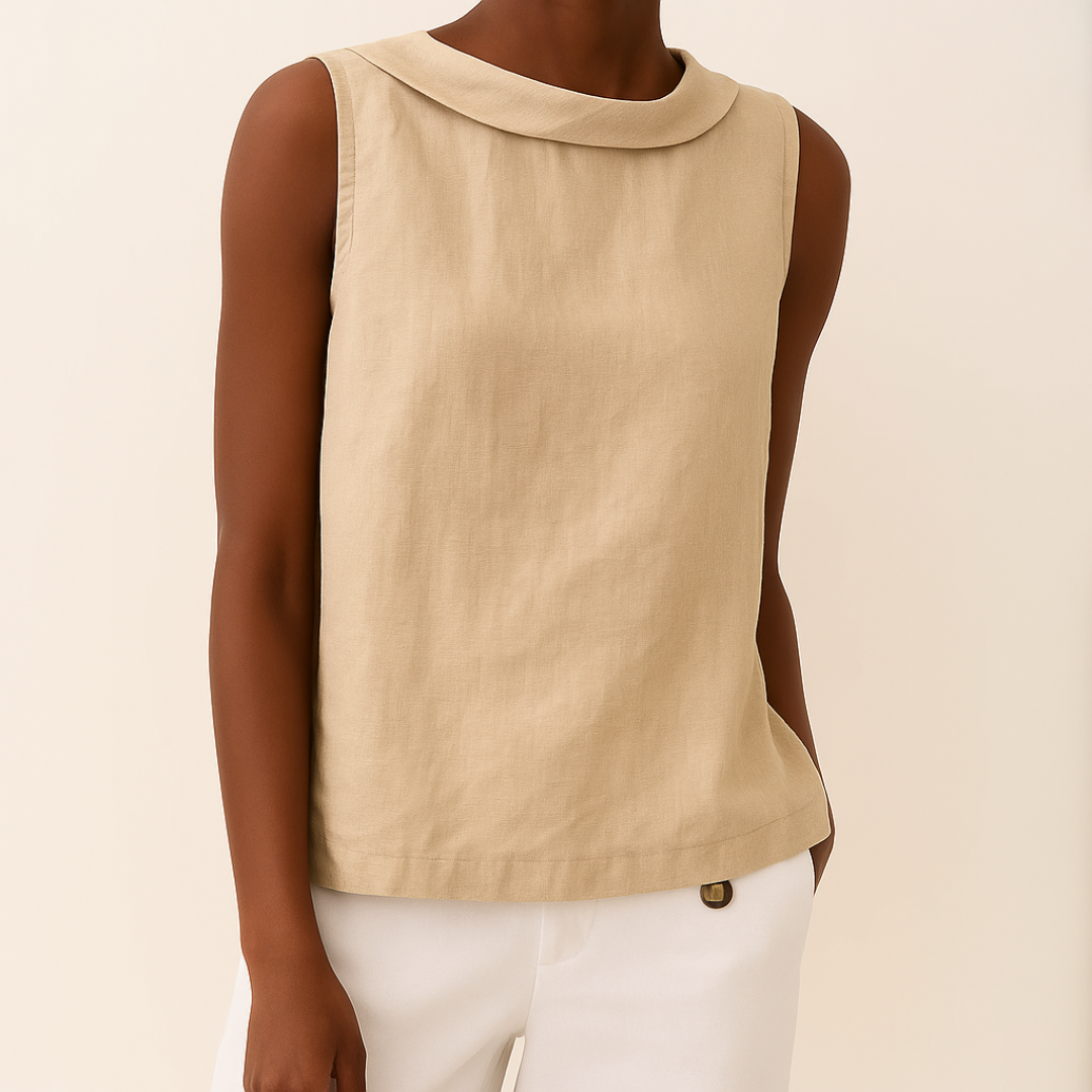 Women's Sleeveless Roll Collar Top | Belluvyn