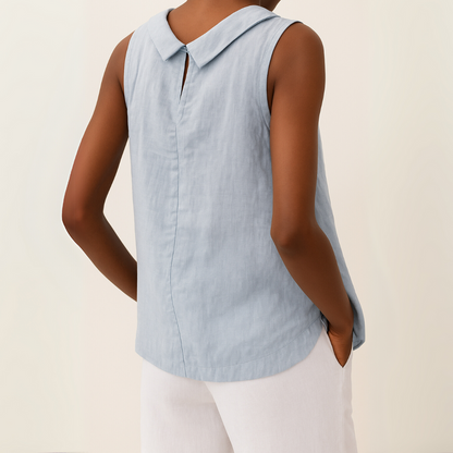 Women's Sleeveless Roll Collar Top | Belluvyn
