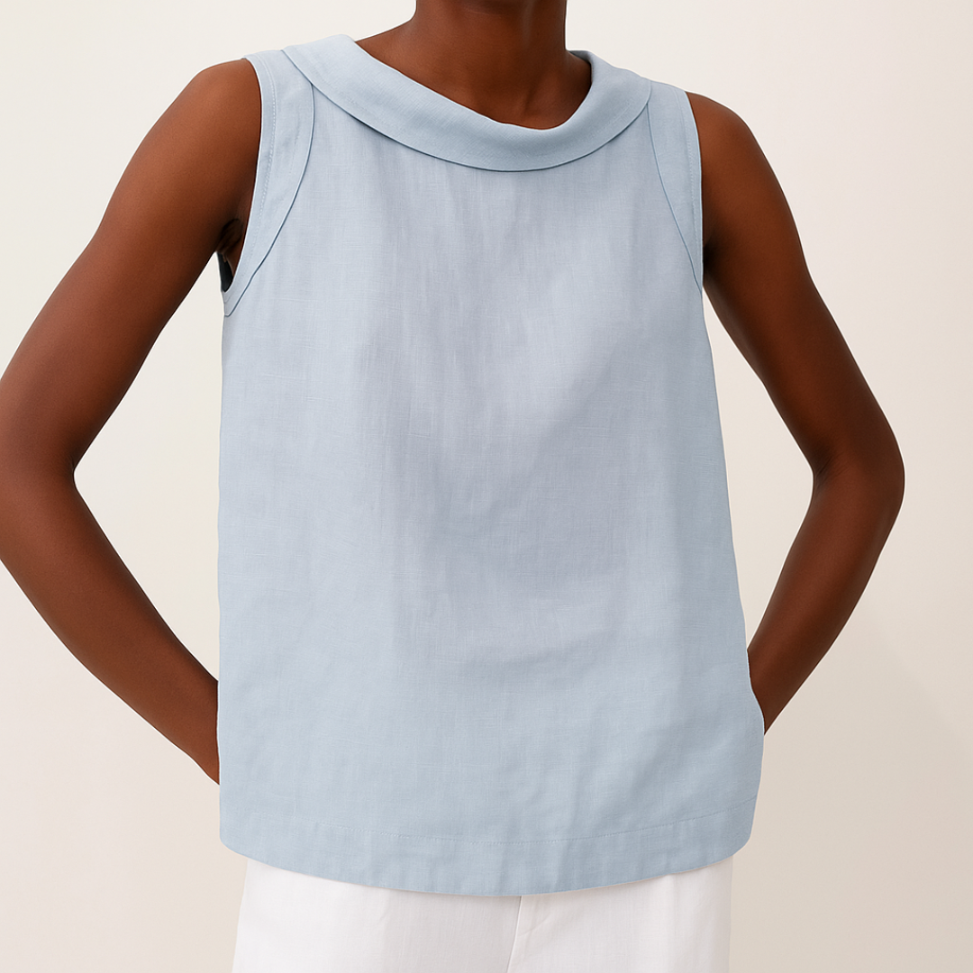 Women's Sleeveless Roll Collar Top | Belluvyn