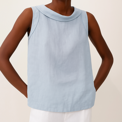 Women's Sleeveless Roll Collar Top | Belluvyn