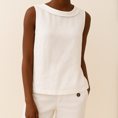 Women's Sleeveless Roll Collar Top | Belluvyn