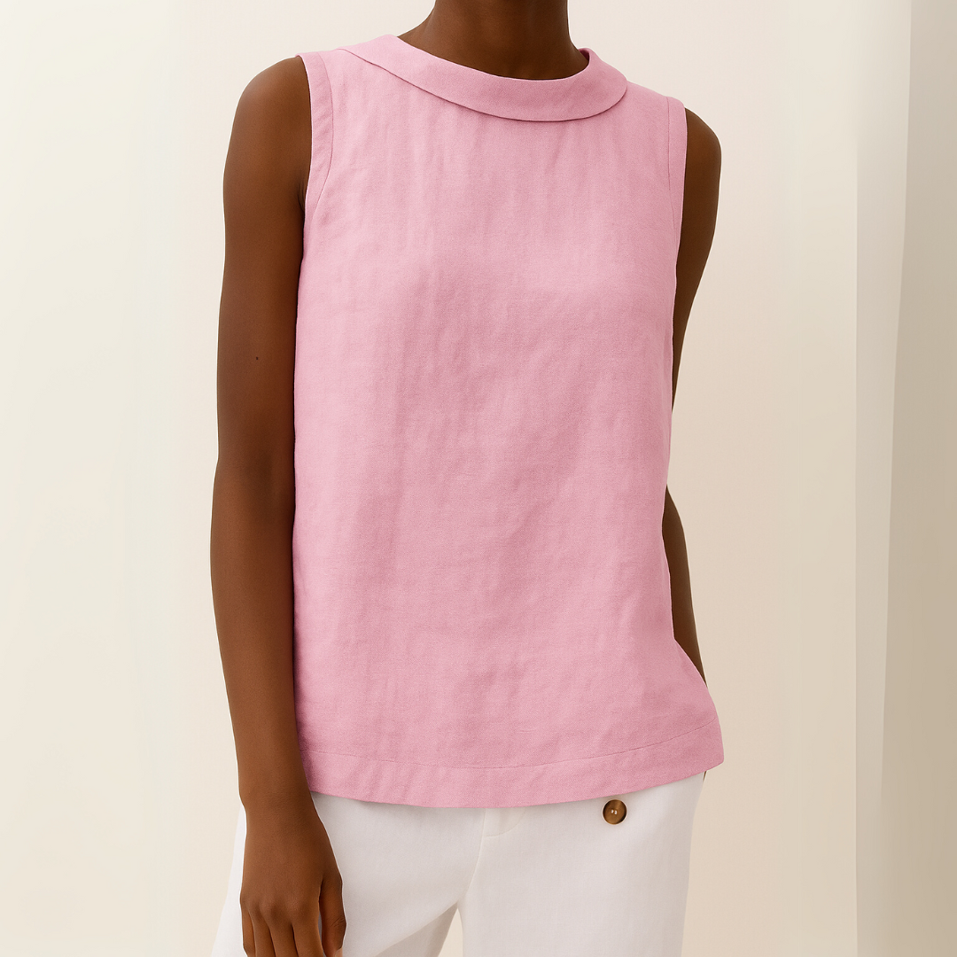 Women's Sleeveless Roll Collar Top | Belluvyn