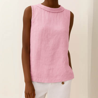 Women's Sleeveless Roll Collar Top | Belluvyn