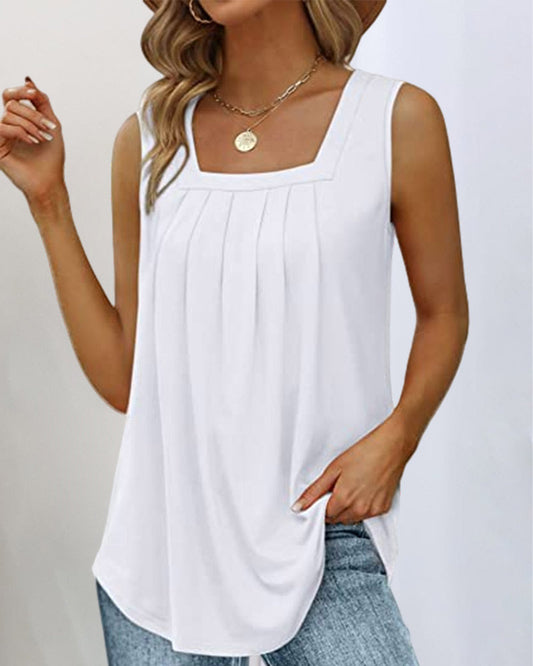 Women's Sleeveless Square Neck Tank Top | Belluvyn