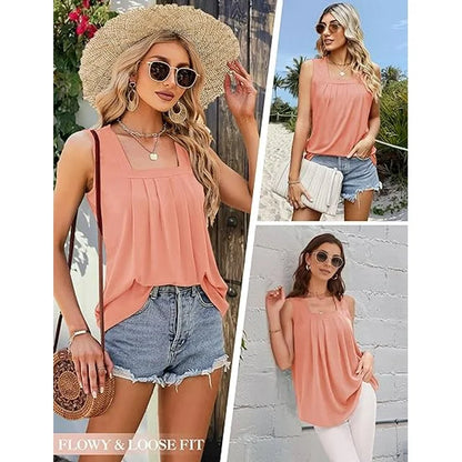 Women's Sleeveless Square Neck Tank Top | Belluvyn