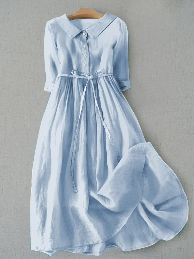 Women's Flowy Draped Midi Evening Dress | Belluvyn