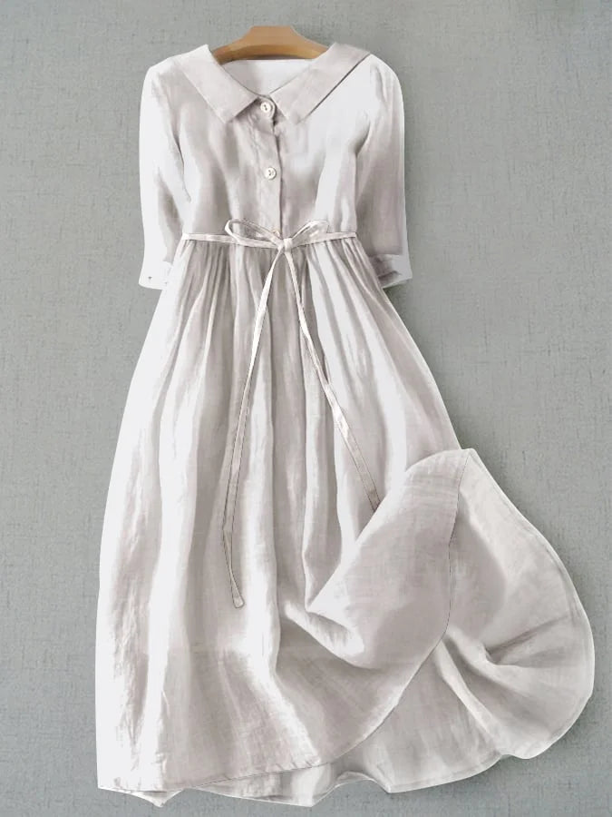 Women's Flowy Draped Midi Evening Dress | Belluvyn