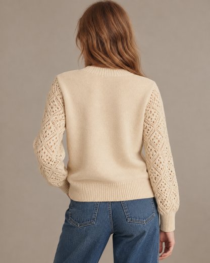 Women's Textured Cut Out Knit Sweater | Belluvyn