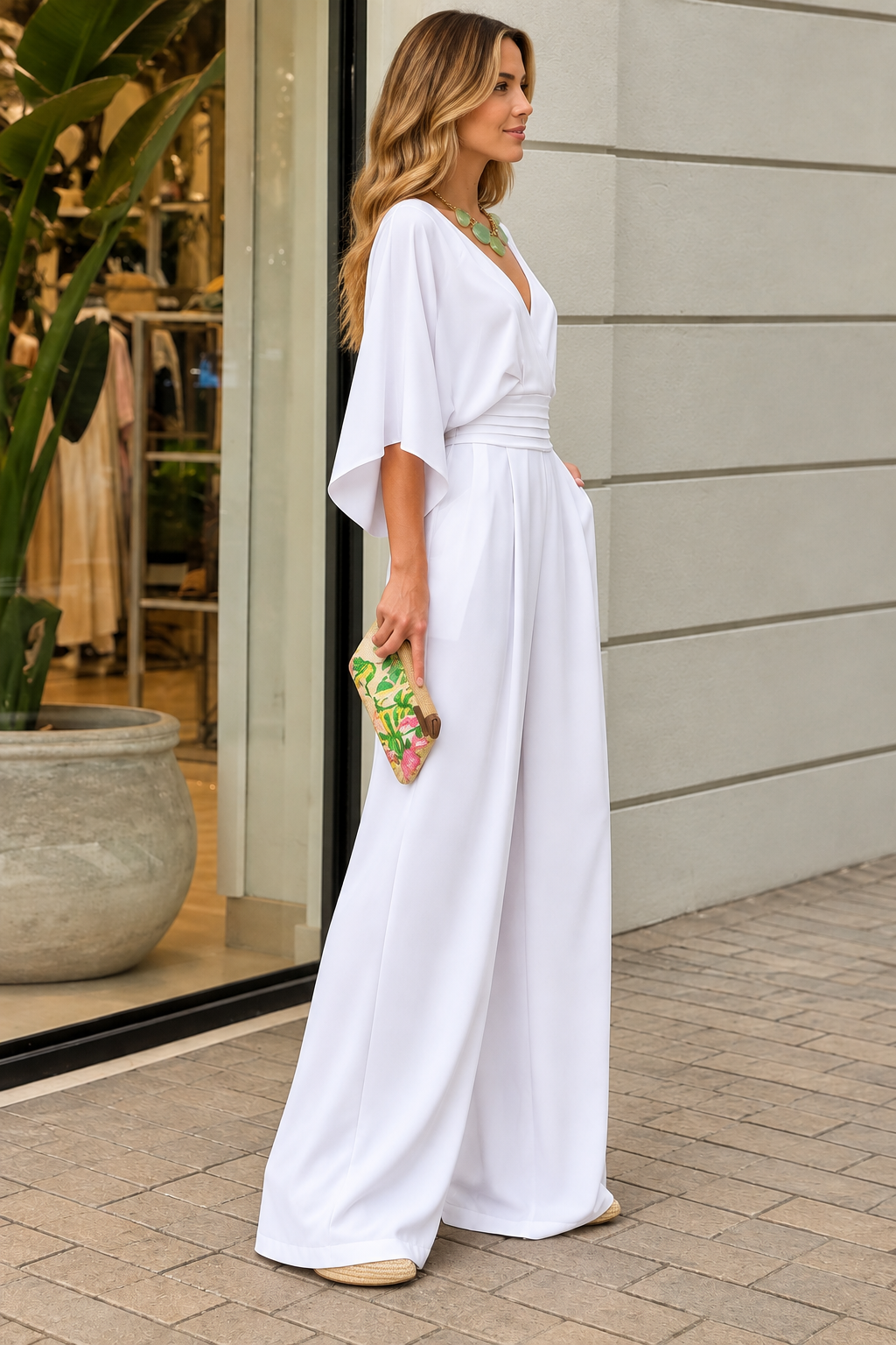 Women's Three-Quarter Sleeve Jumpsuit | Belluvyn