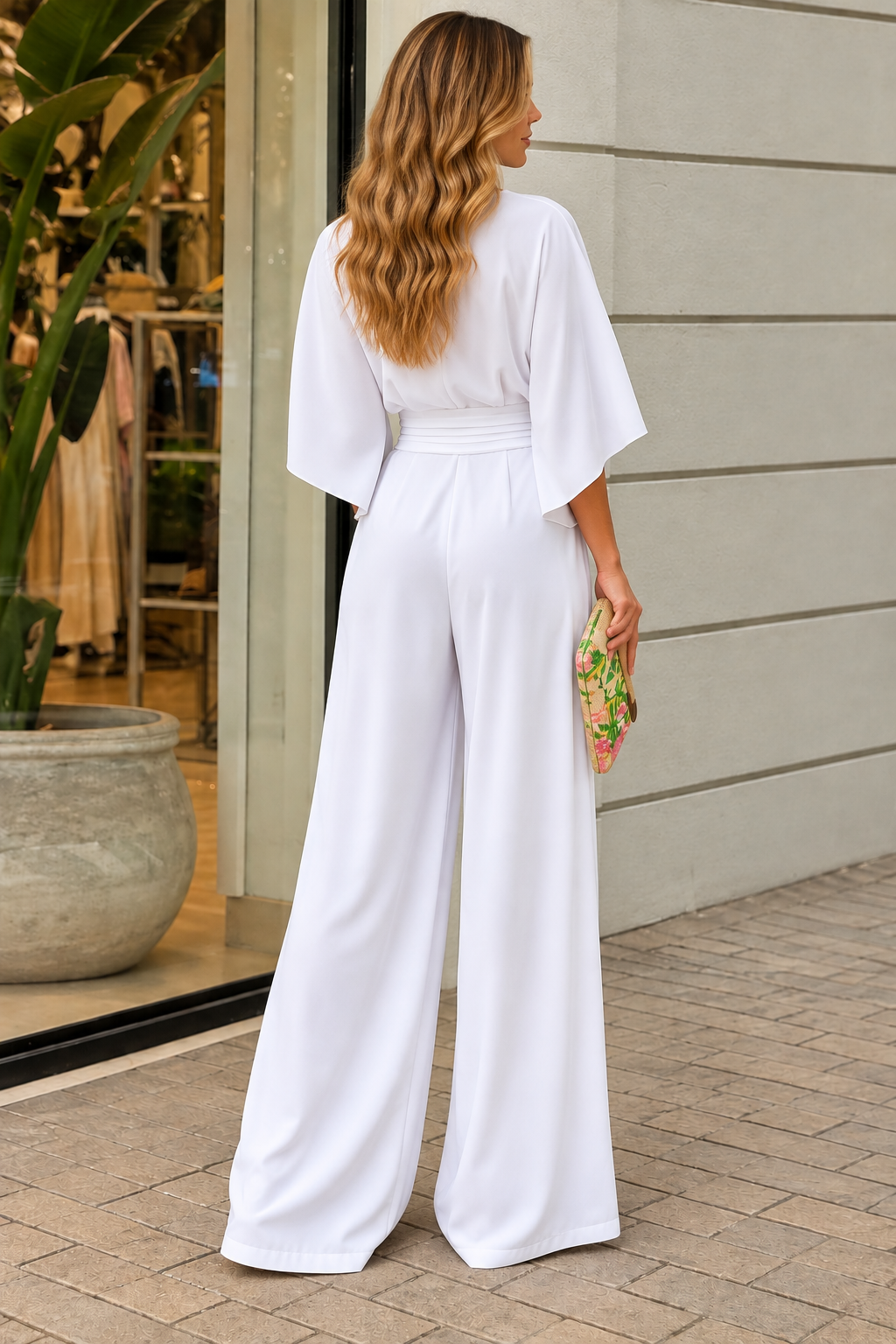Women's Three-Quarter Sleeve Jumpsuit | Belluvyn