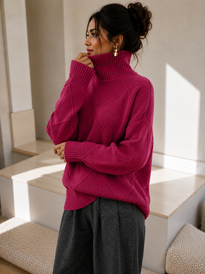 Women's Turtleneck Knit Sweater | Belluvyn
