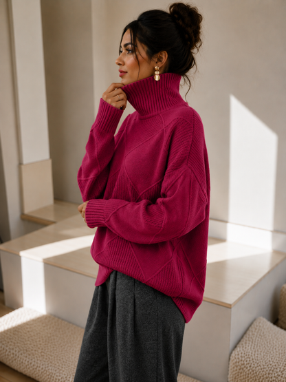 Women's Turtleneck Knit Sweater | Belluvyn