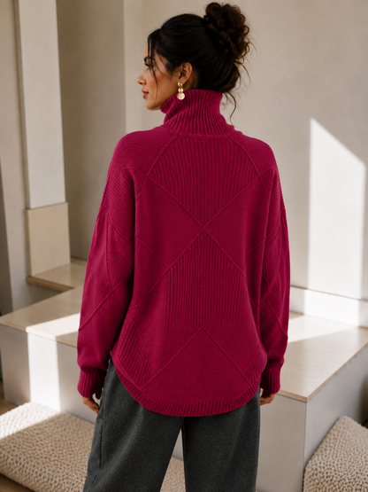 Women's Turtleneck Knit Sweater | Belluvyn