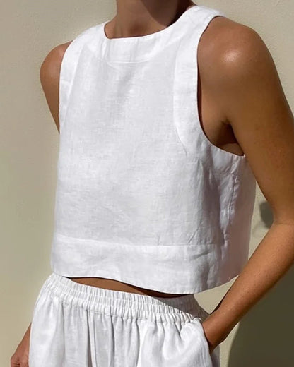 Women's Two-Piece Crop Top & Wide Leg Pants Set | Belluvyn