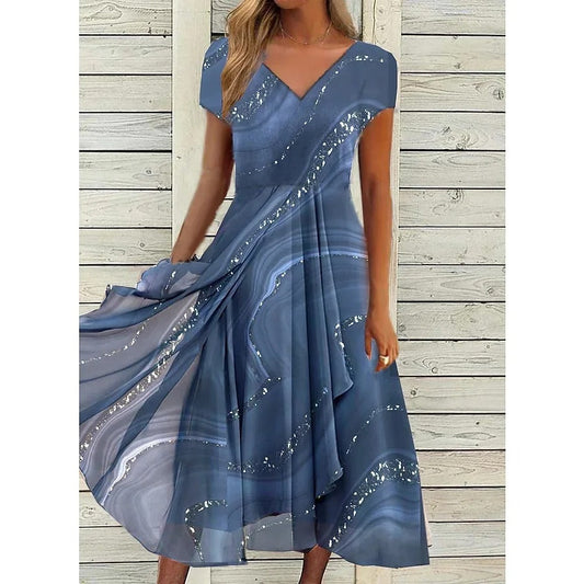 Women's V-Neck Midi Dress | Belluvyn