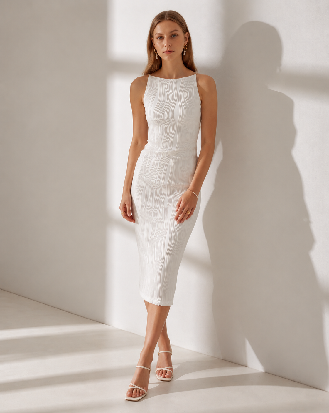 Women's Water Ripple Textured Wedding Dress | Belluvyn