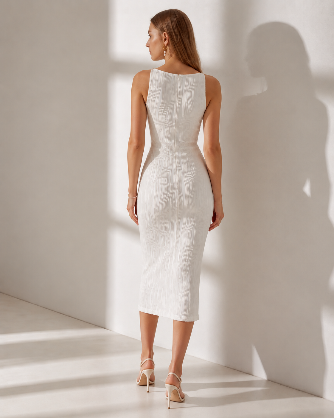 Women's Water Ripple Textured Wedding Dress | Belluvyn