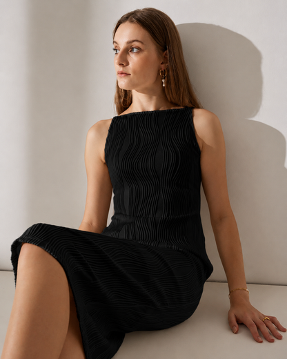Women's Water Ripple Textured Wedding Dress | Belluvyn