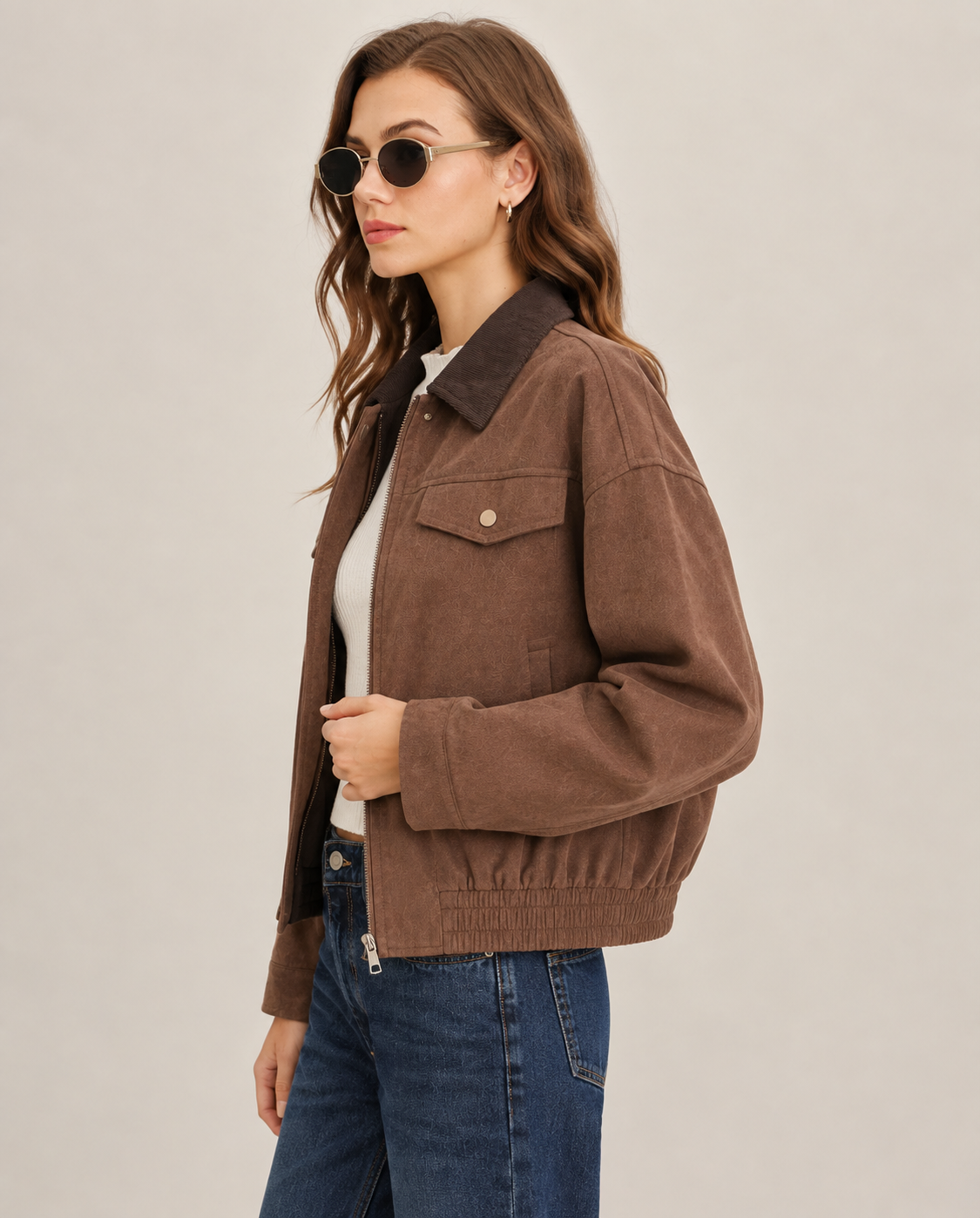 Women's Zipper Button Jacket | Belluvyn