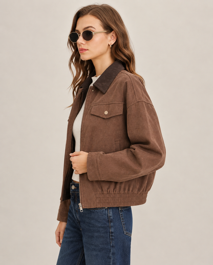 Women's Zipper Button Jacket | Belluvyn