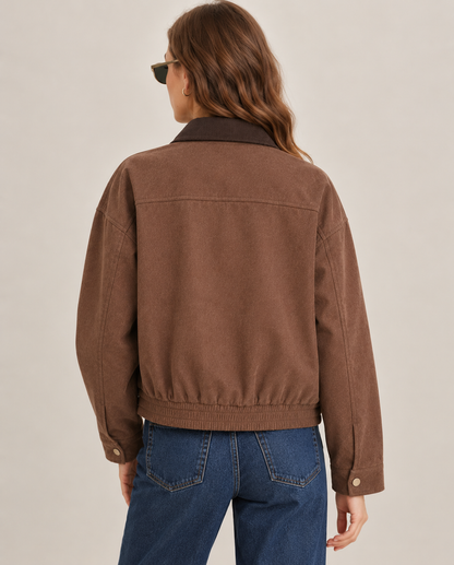 Women's Zipper Button Jacket | Belluvyn
