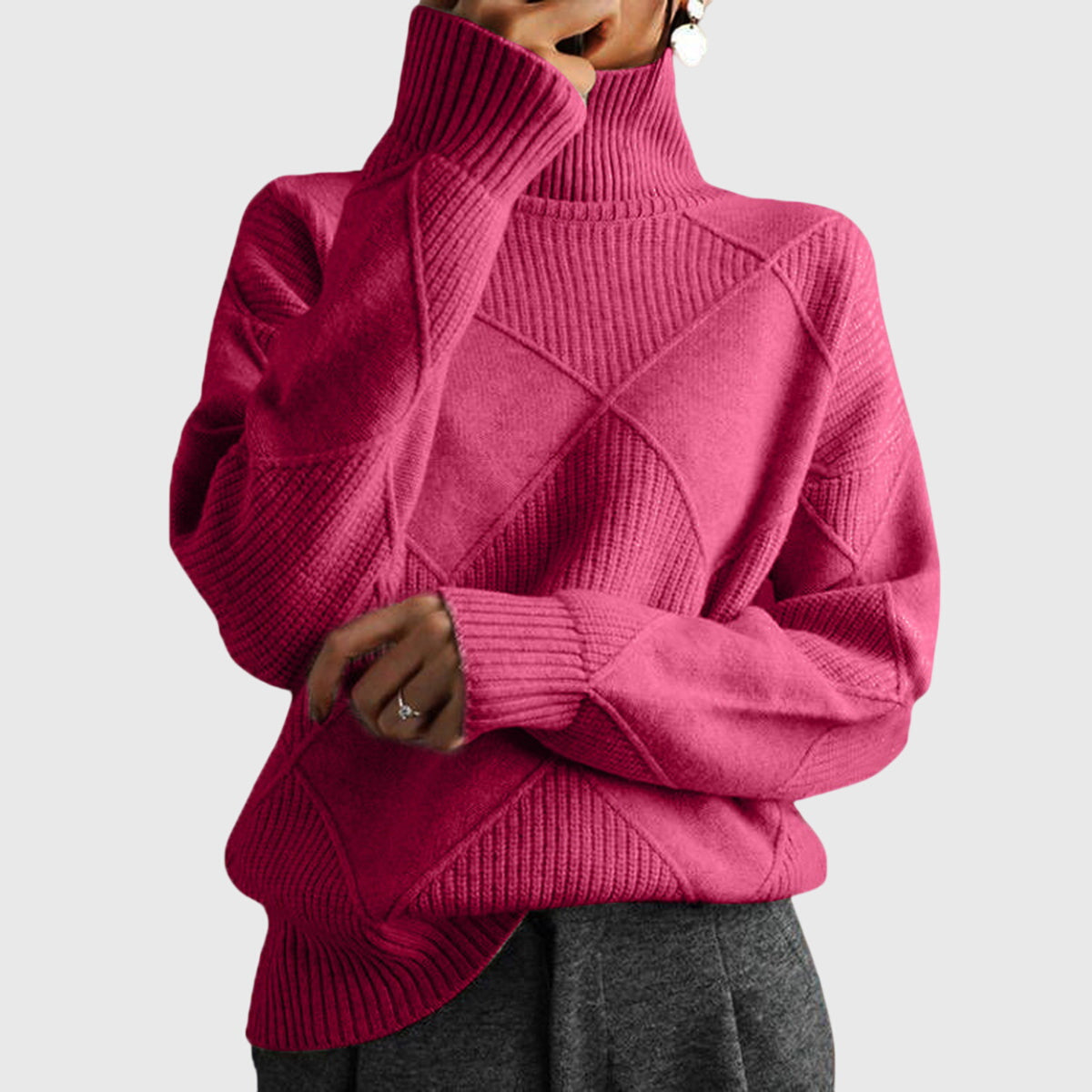 Women's Turtleneck Knit Sweater | Belluvyn