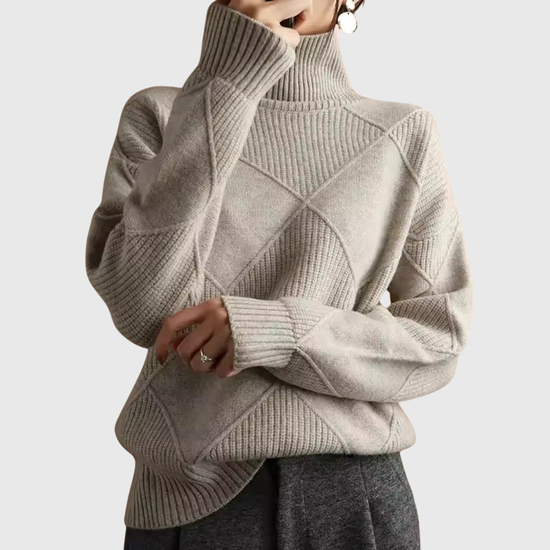 Women's Turtleneck Knit Sweater | Belluvyn